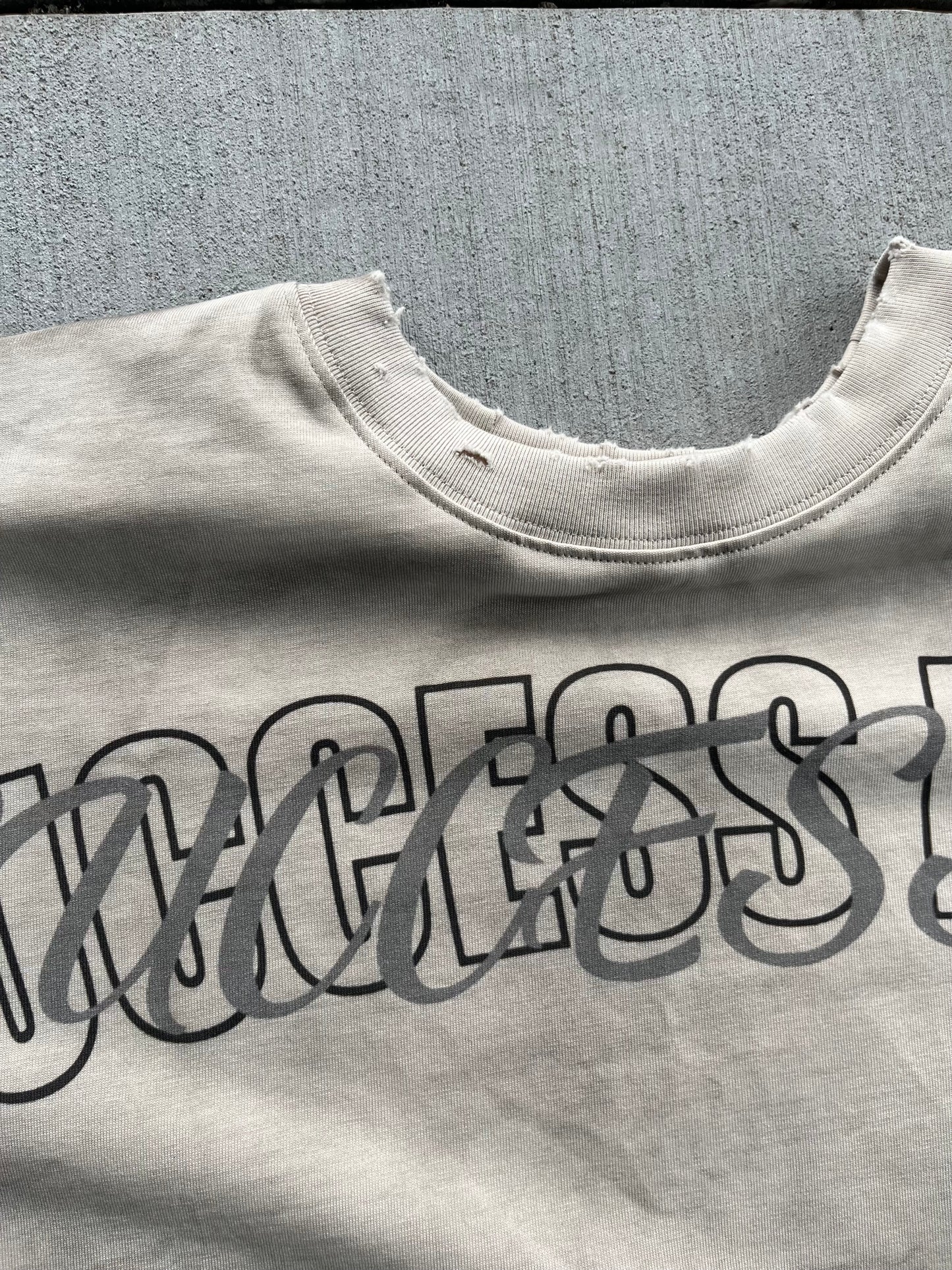 "SUCCESS MADE" Distressed T-shirt Set